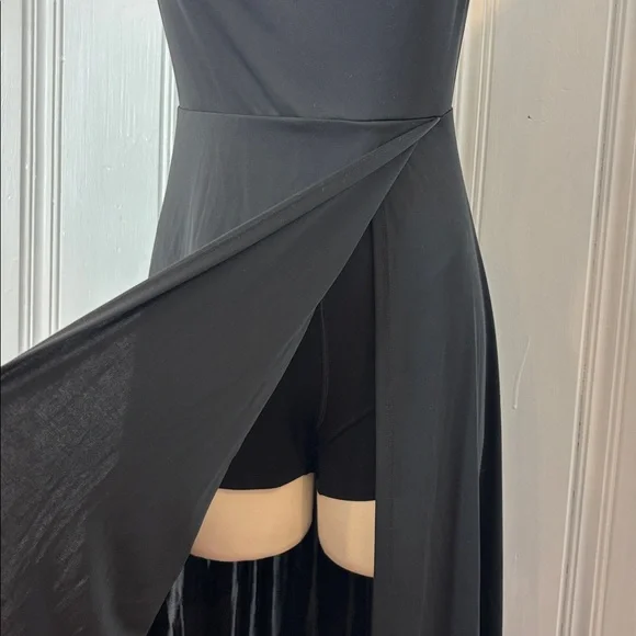HALARA Black Maxi Dress | Cowl Neck, Open Back, Hidden Slit | Size M - Picture 9 of 11
